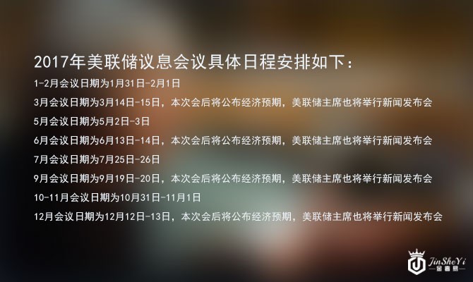 美联储2017议息会议时间