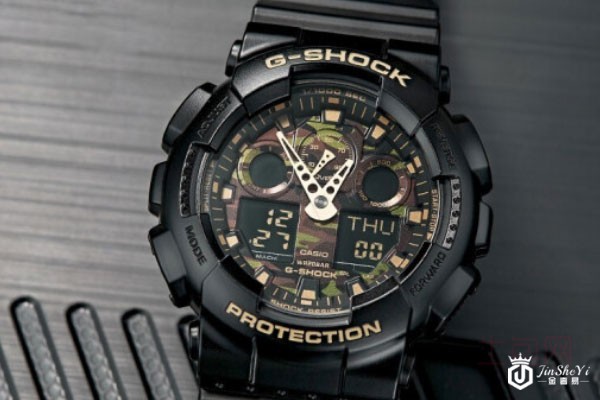 卡西欧GA-100CF-1A9黑金手表实拍