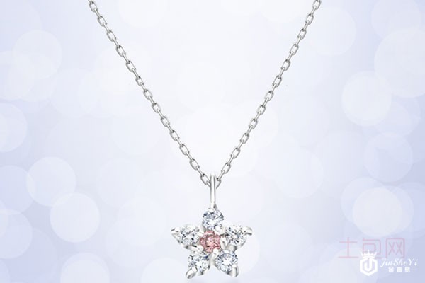 CIRCLE雪花造型铂金钻石项链实拍
