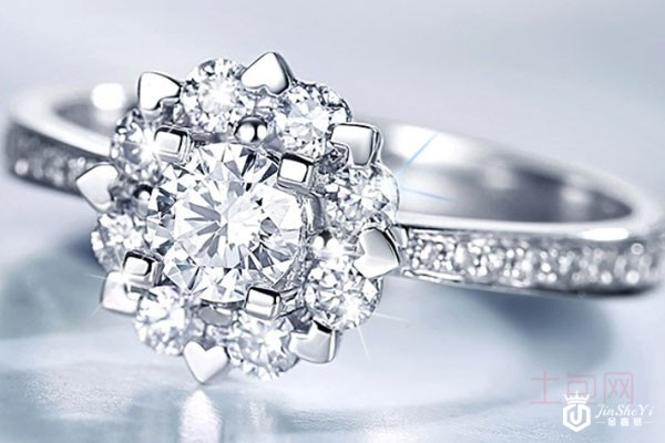 喜钻18k白金一克拉钻石戒指实拍