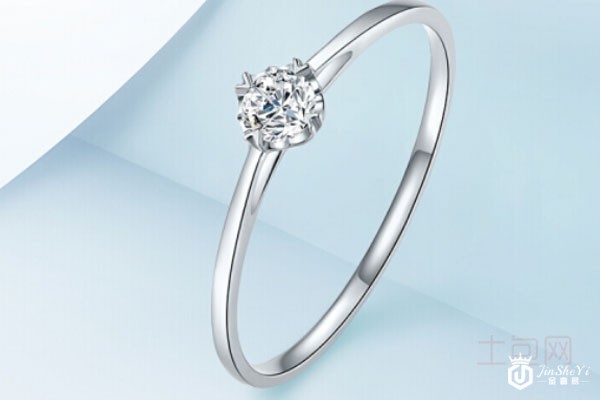 周六福18k白金钻石戒指实拍 周六福18k白金钻石戒指实拍