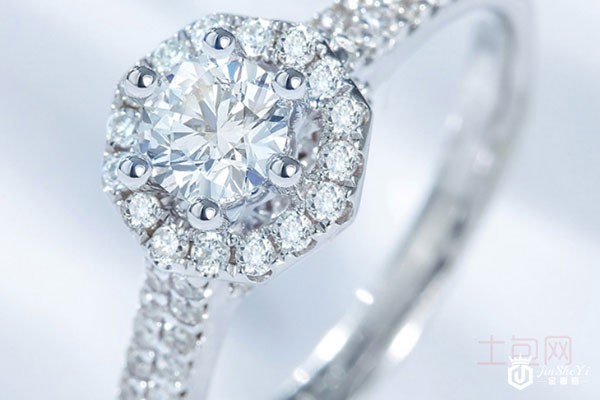喜钻18k白金钻石戒指实拍
