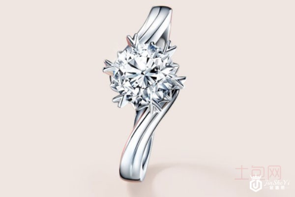  DR雪花18k白金一克拉钻石戒指实拍