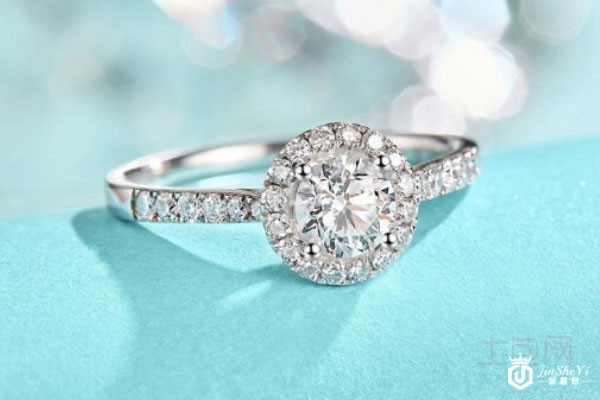 鑫万福18k白金50分钻石戒指实拍