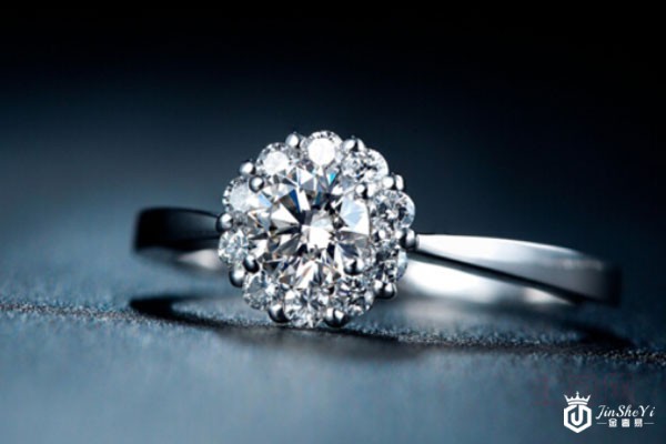 珂兰18k白金钻石戒指实拍