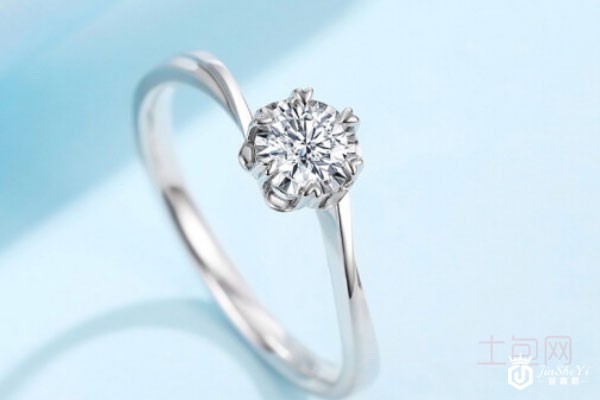 佐卡伊18k白金钻石戒指实拍