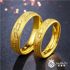 黄金结婚戒指款式图片