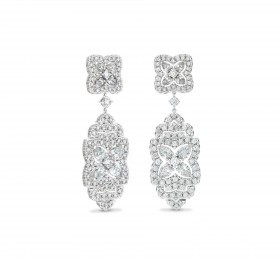 戴比尔斯ENCHANTED LOTUS 系列白金钻石耳环