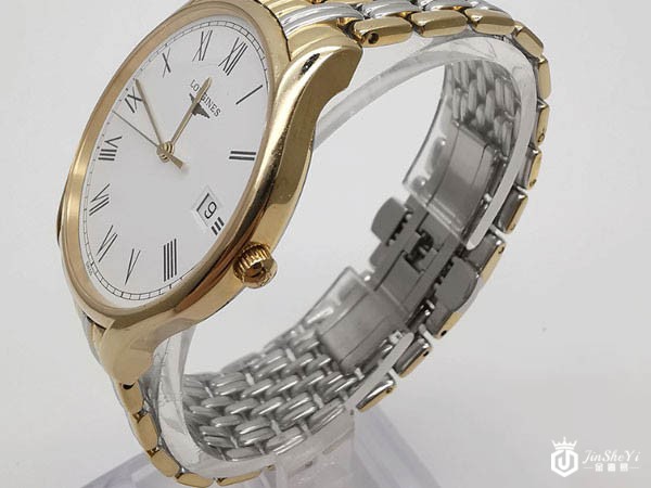 浪琴优雅律雅系列L4.759.2.11.7腕表侧边表把展示