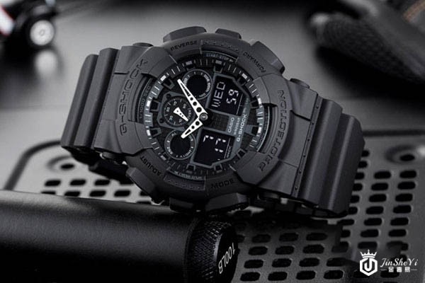 卡西欧G-SHOCK系列GA-100-1A1腕表展示