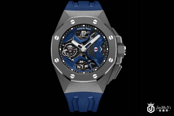 爱彼皇家橡树概念飞行陀飞轮GMT腕表正面展示图 爱彼皇家橡树概念飞行陀飞轮GMT腕表正面展示图