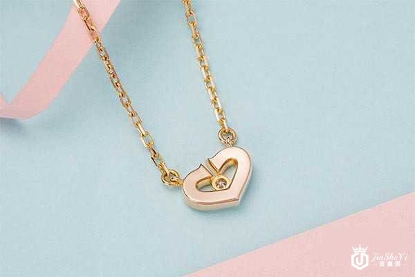 Cartier卡地亚项链心形玫瑰金镶钻项链吊坠