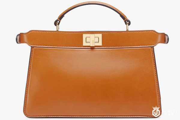 芬迪PEEKABOO ISEEU EAST-WEST棕色皮革手袋背面