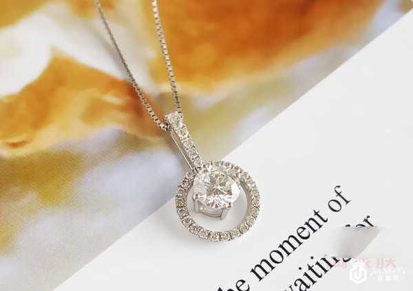 0.75克拉 D-VS2-3EX 钻石项链