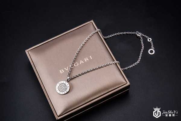 二手宝格丽18k白金密镶钻女吊坠