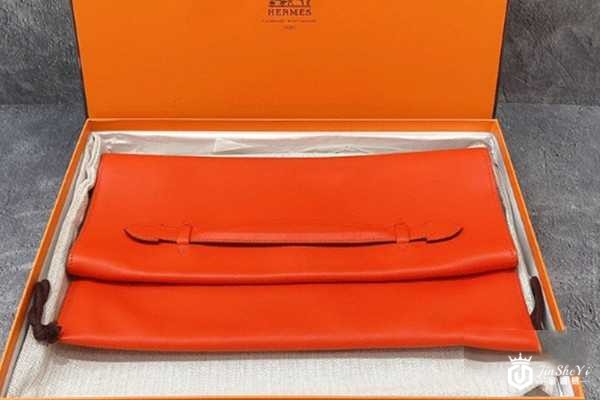 二手爱马仕橘色手拿包