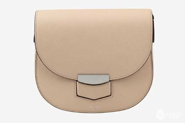 二手赛琳裸色牛皮女士单肩包