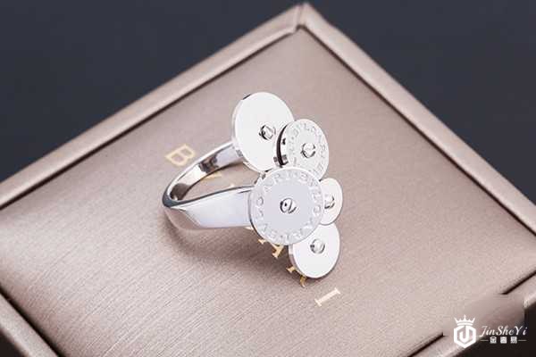 二手Bvlgari宝格丽 LOGO指环18K白金戒指