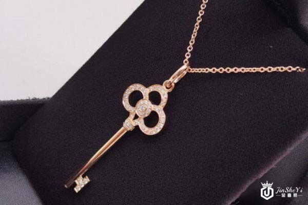 蒂芙尼KEYS系列鸢尾花心奢侈品项链实拍