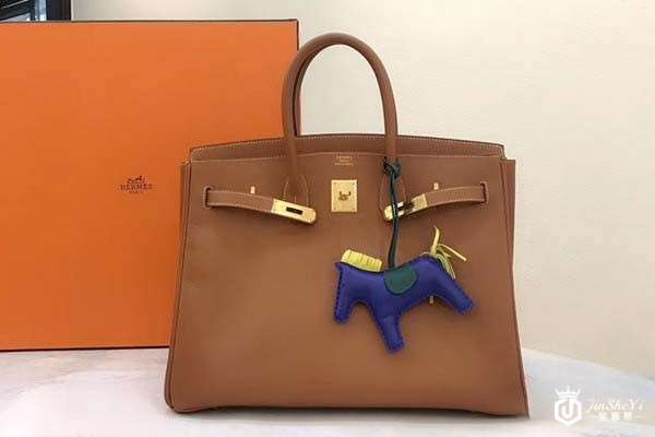 二手驼色爱马仕铂金包展示
