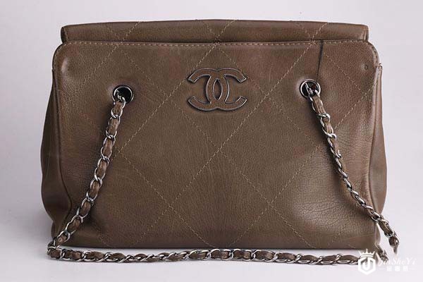 二手香奈儿橄榄绿单肩包