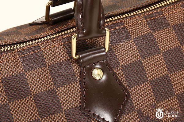 二手路易威登Speedy30棕色棋盘格手提包细节