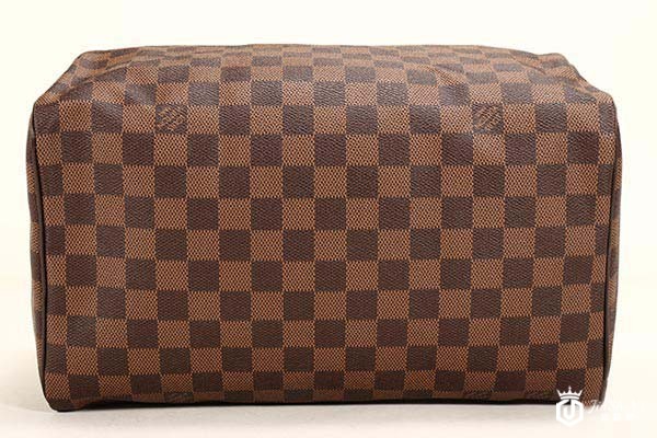 二手路易威登Speedy30棕色棋盘格手提包底部