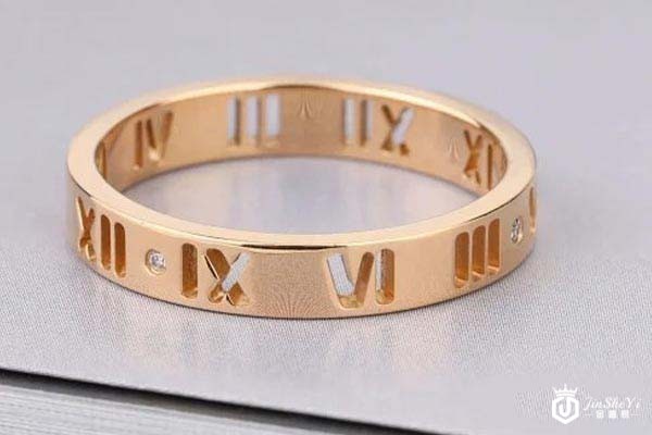 二手蒂芙尼18K玫瑰金镶4钻镂空戒指 二手蒂芙尼18K玫瑰金镶4钻镂空戒指