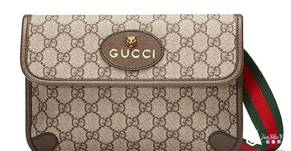 二手古驰中号双G棕色腰包虎头单肩包