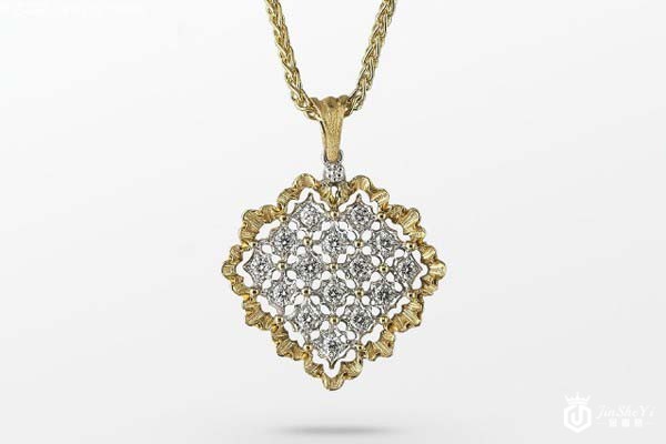 Buccellati布契拉提Hearts系列Ghirlanda心形黄金钻石吊坠项链展示图 Buccellati布契拉提Hearts系列Ghirlanda心形黄金钻石吊坠项链展示图