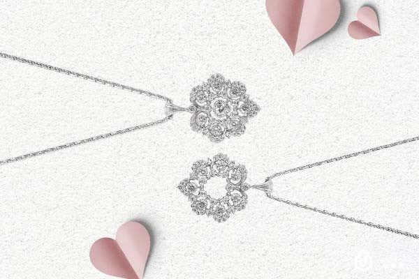 Buccellati布契拉提Hearts系列Ghirlanda心形白金钻石吊坠项链展示图 Buccellati布契拉提Hearts系列Ghirlanda心形白金钻石吊坠项链展示图