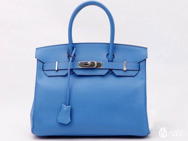 爱马仕蓝色CK3374手提包展示
