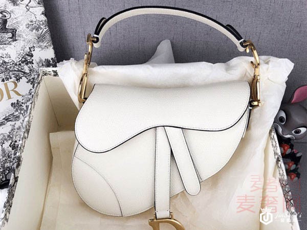 迪奥白色全皮马鞍包展示 迪奥白色全皮马鞍包展示