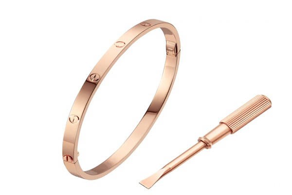 卡地亚18K玫瑰金LOVE手镯侧面展示图