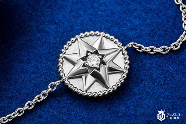 迪奥白金八芒星手链奢侈品细节实拍