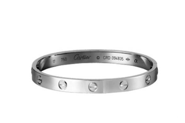卡地亚18K白金手镯展示图