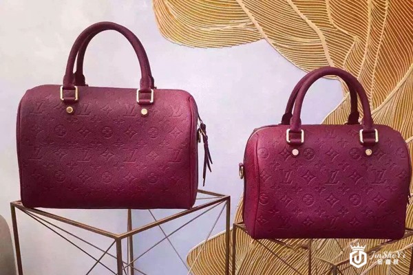 Empreinte牛皮speedy LV包紫红色包回收