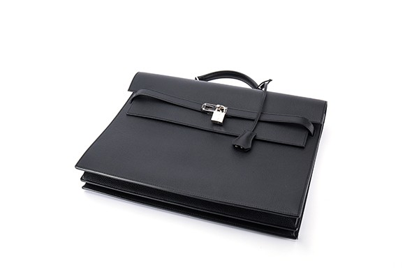 爱马仕黑色牛皮男士公文包