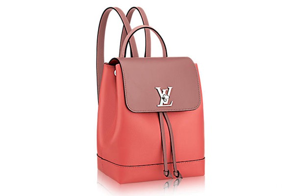 粉橙+灰紫色小牛皮LOCKME双肩包款式回收