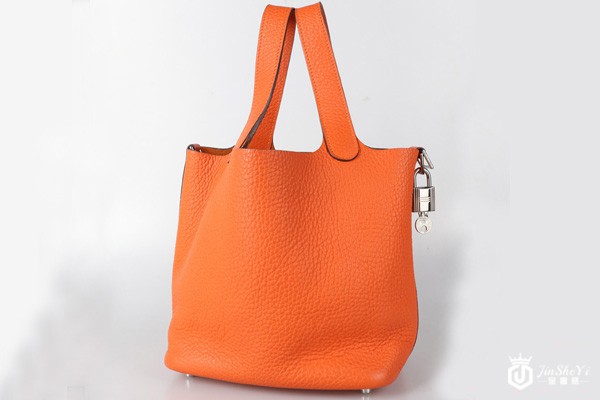 爱马仕橘色菜篮子包包