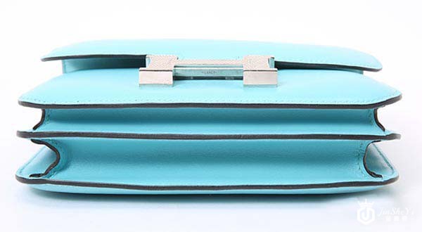 二手爱马仕包经典款马卡龙色蜥蜴皮扣单肩包底部