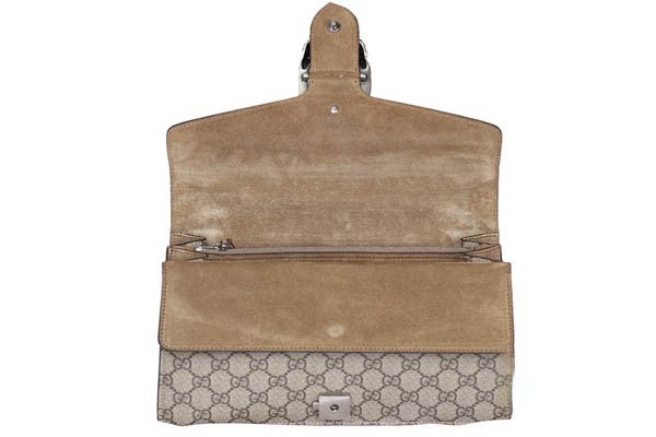 Gucci酒神老花单肩包内里展示图
