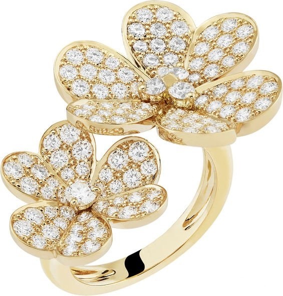 Frivole黄色K金钻石指间戒