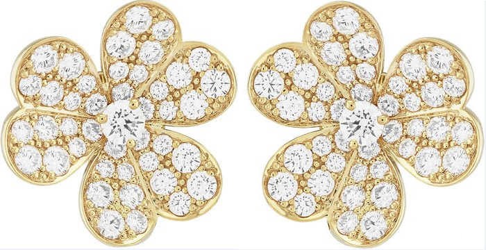 Frivole黄色K金钻石耳环