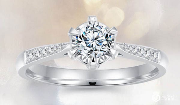 老凤祥1克拉18K白金钻石戒指展示