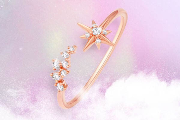 周大福18K玫瑰金彩金钻戒 U178537展示 周大福18K玫瑰金彩金钻戒 U178537展示