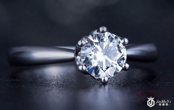周六福50分18K白金钻石戒指展示