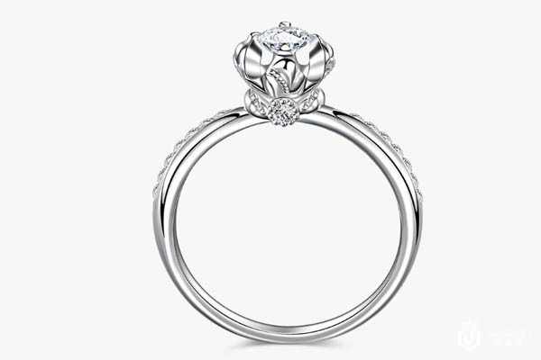 周大生50分1克拉750钻石戒指戒托展示图