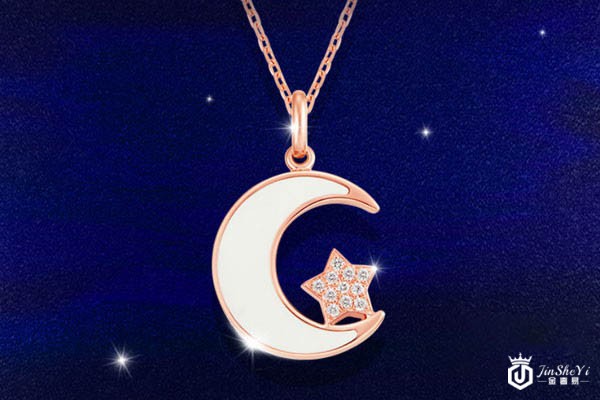 周大福小夜曲18K玫瑰金钻石项链U181058展示