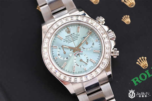 N厂劳力士4130冰蓝色迪通拿镶钻改装